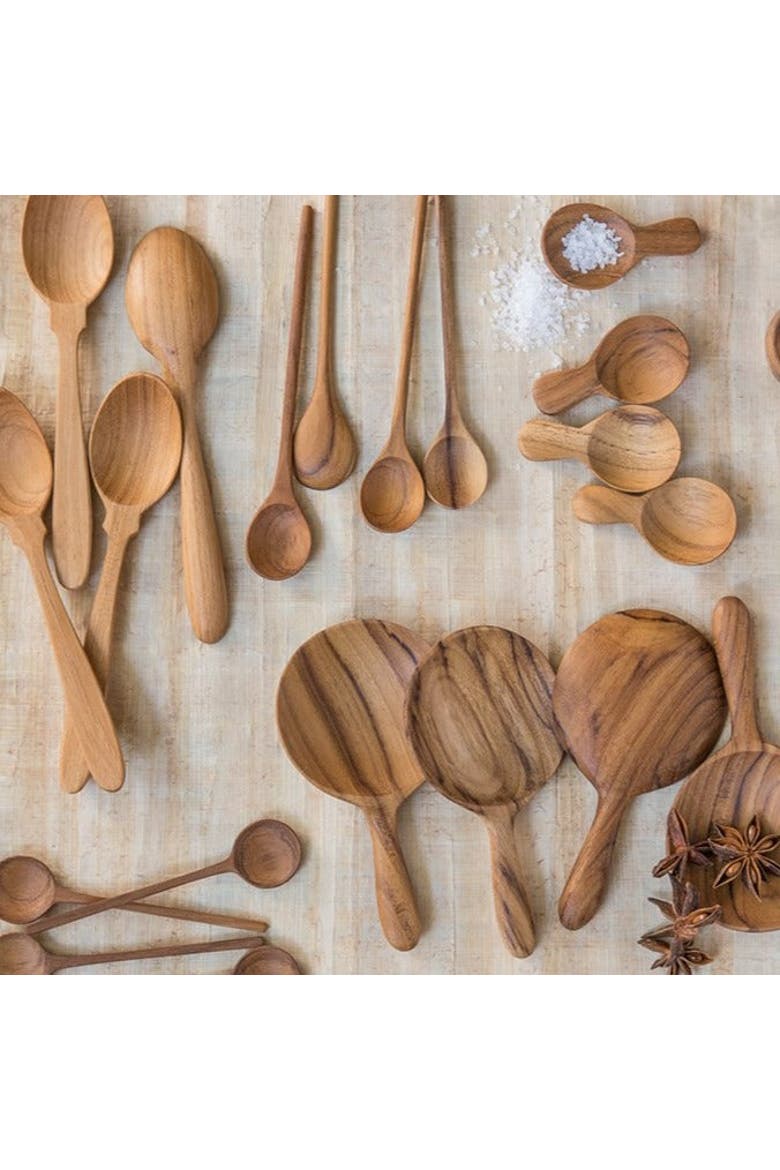 Teak Thin Spoons - Set of 4, Alternate, color, Brown