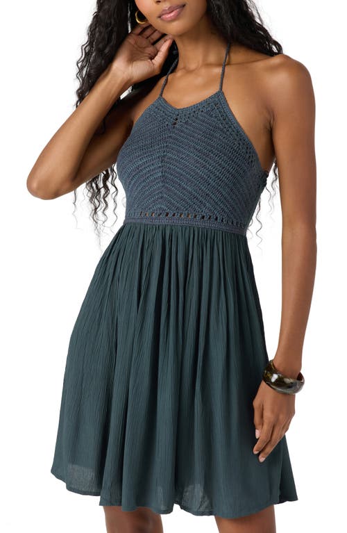 O'neill Kindra Mixed Media Halter Dress In Blue