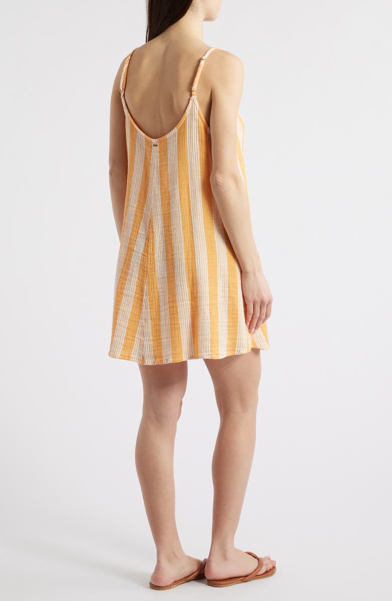 Rip Curl Surf Stripe Cotton Gauze Cover-Up Dress, Alternate, color, Mango