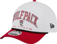 New Era Men's New Era White/Red NC State Wolfpack Arch Two-Tone Rope 9FORTY A-Frame M-Crown Adjustable Hat