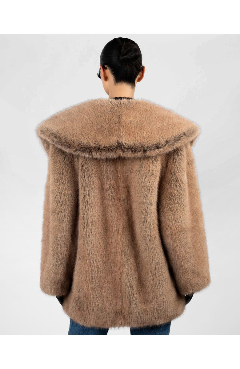 WeWoreWhat Shawl Collar Faux Fur Jacket, Alternate, color, Brown Multi