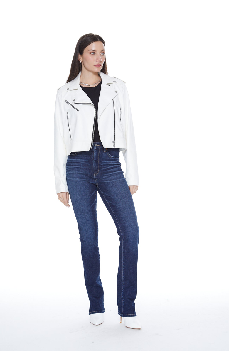 BLUE REVIVAL Ride or Die Faux Leather Jacket, Alternate, color, Cloud