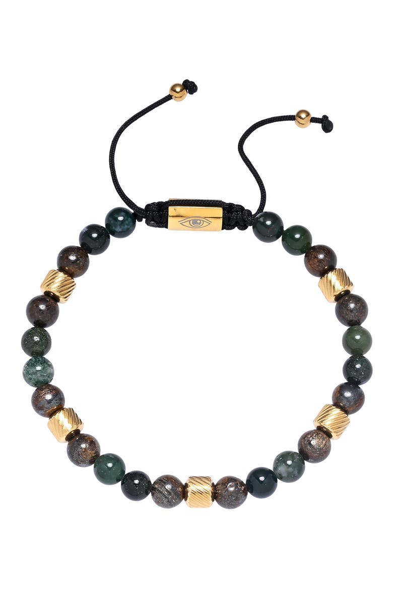 Men's Mateo Agate Beaded Bracelet, Main, color, BLACK MULTI