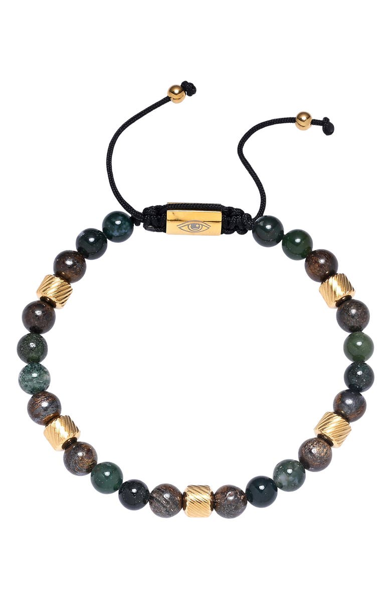EYE CANDY LOS ANGELES Men's Mateo Agate Beaded Bracelet, Main, color, Black Multi