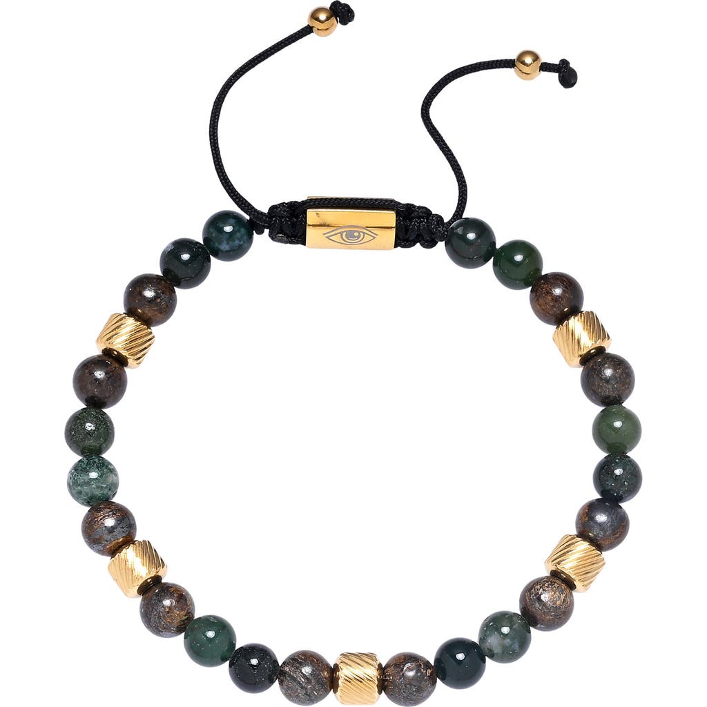 EYE CANDY LOS ANGELES Men's Mateo Agate Beaded Bracelet in Black Multi at Nordstrom Rack