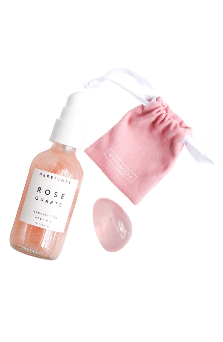 Herbivore Botanicals x Goldirocks Rose Quartz Ritual Set, Main, color, 