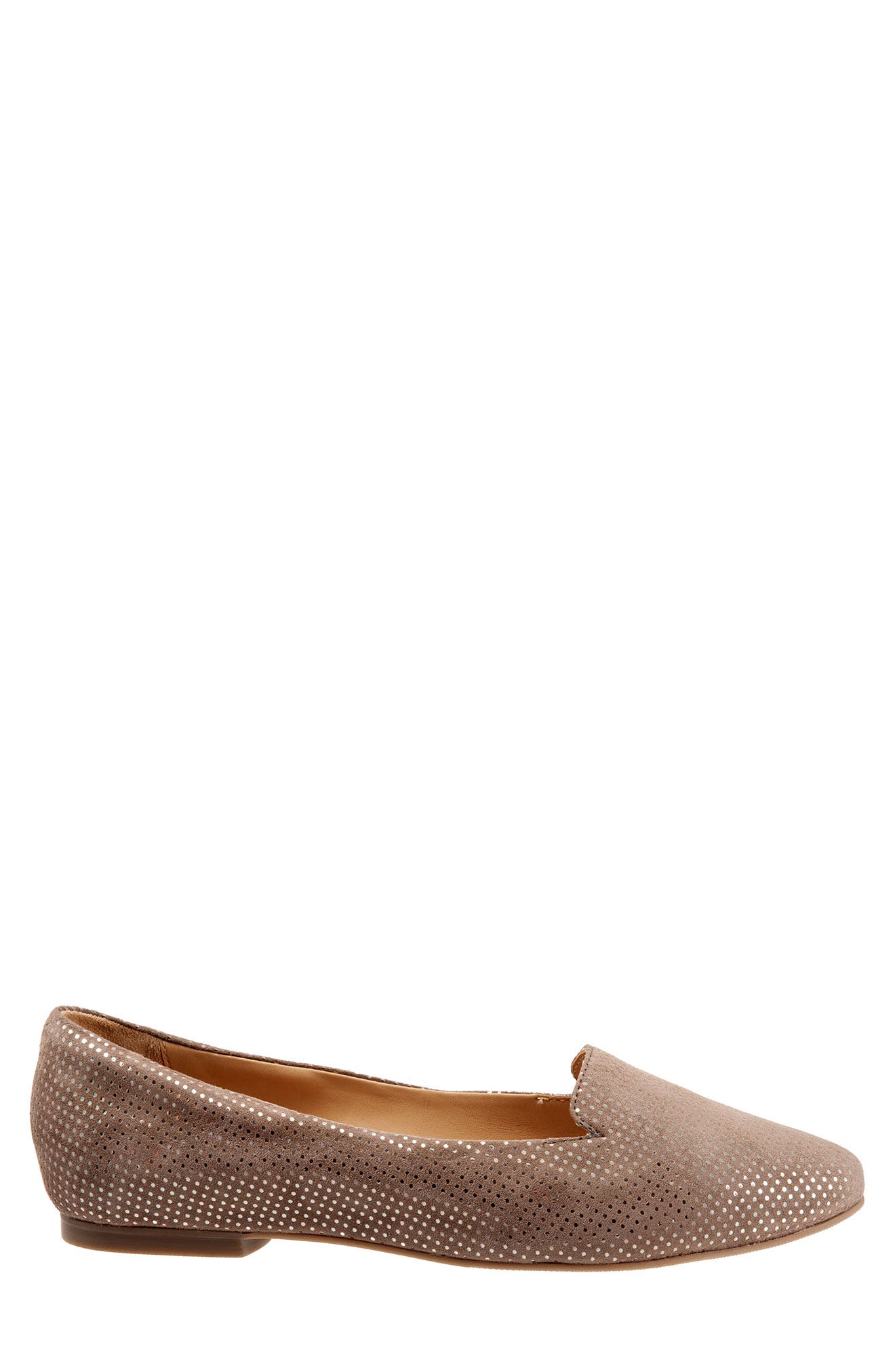 Harlowe Flat, Alternate, color, TAUPE DOT SUEDE