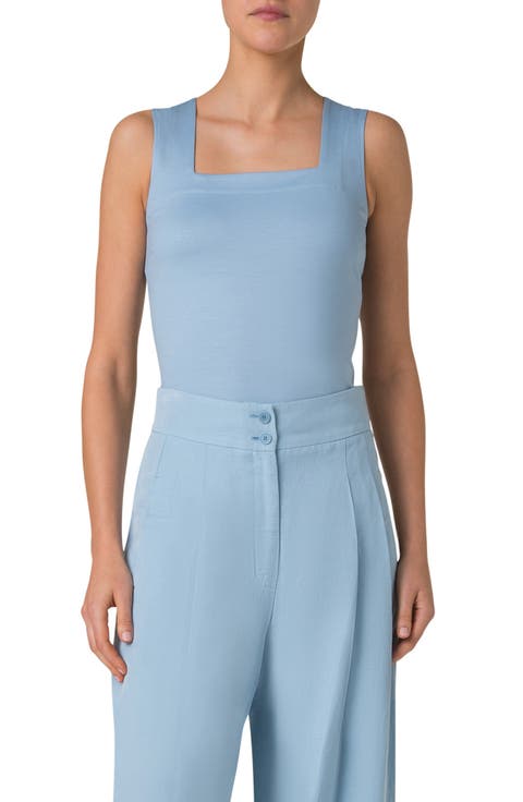 Dot Detail Stretch Jersey Tank