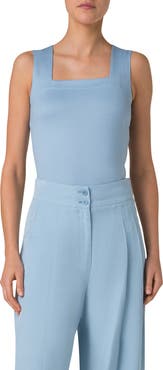 Akris punto Dot Detail Stretch Jersey Tank