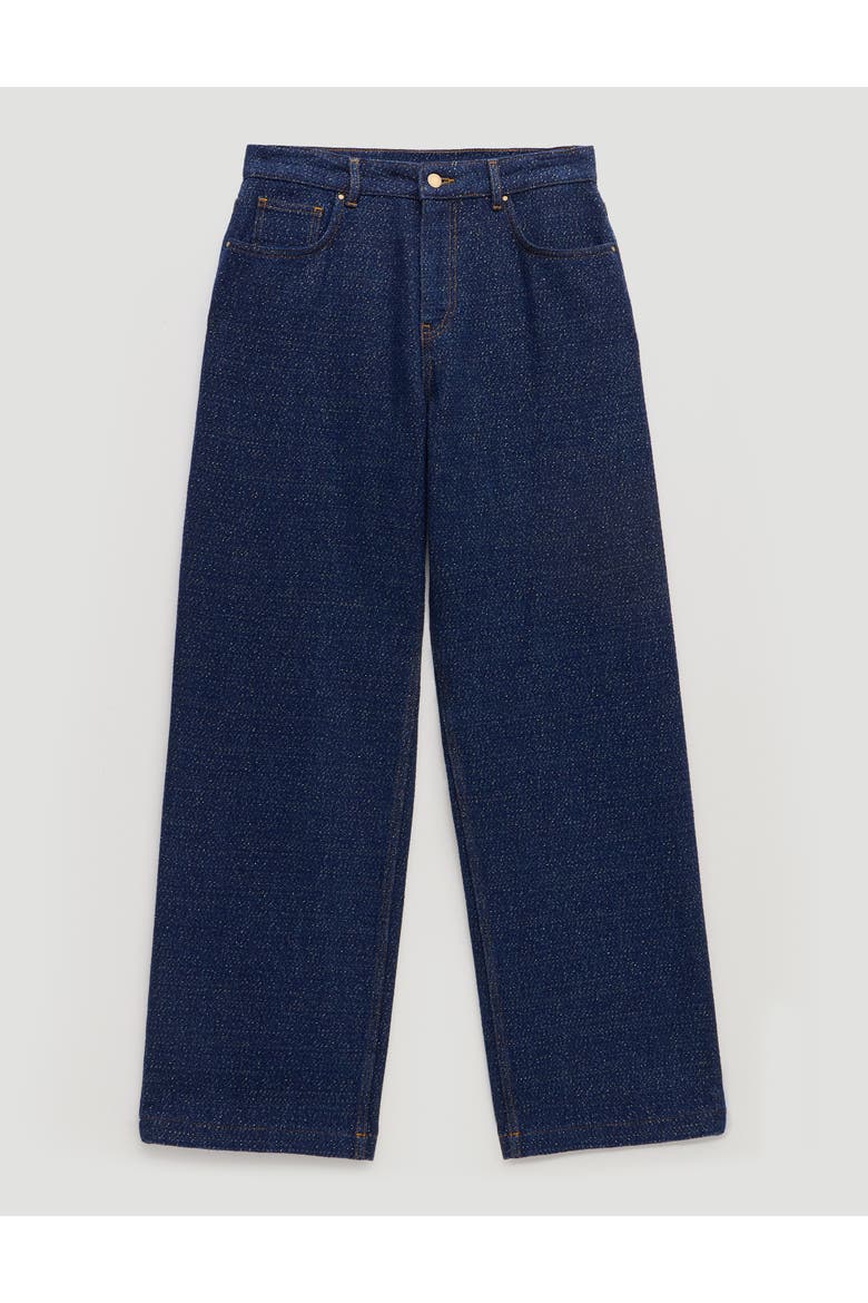 Romy Wide Leg Lurex Jeans, Alternate, color, Indigo Gold