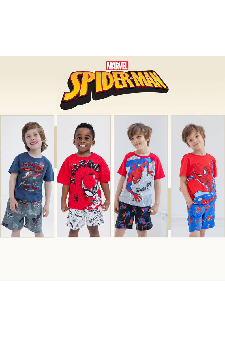 Spider-Man 2-Piece T-Shirt and Shorts Set, Alternate, color, Spider Man Navy Gray