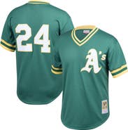 Mitchell & Ness Men's Mitchell & Ness Rickey Henderson Green Oakland Athletics Cooperstown Collection Big & Tall Mesh Batting Practice Jersey