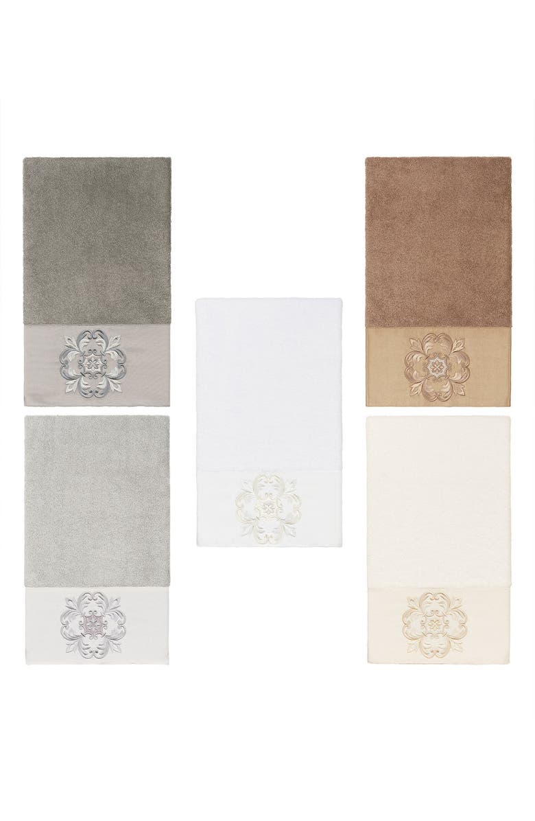 Linum Home Textiles Alyssa Embellished Bath Towel - Cream, Alternate, color, Cream