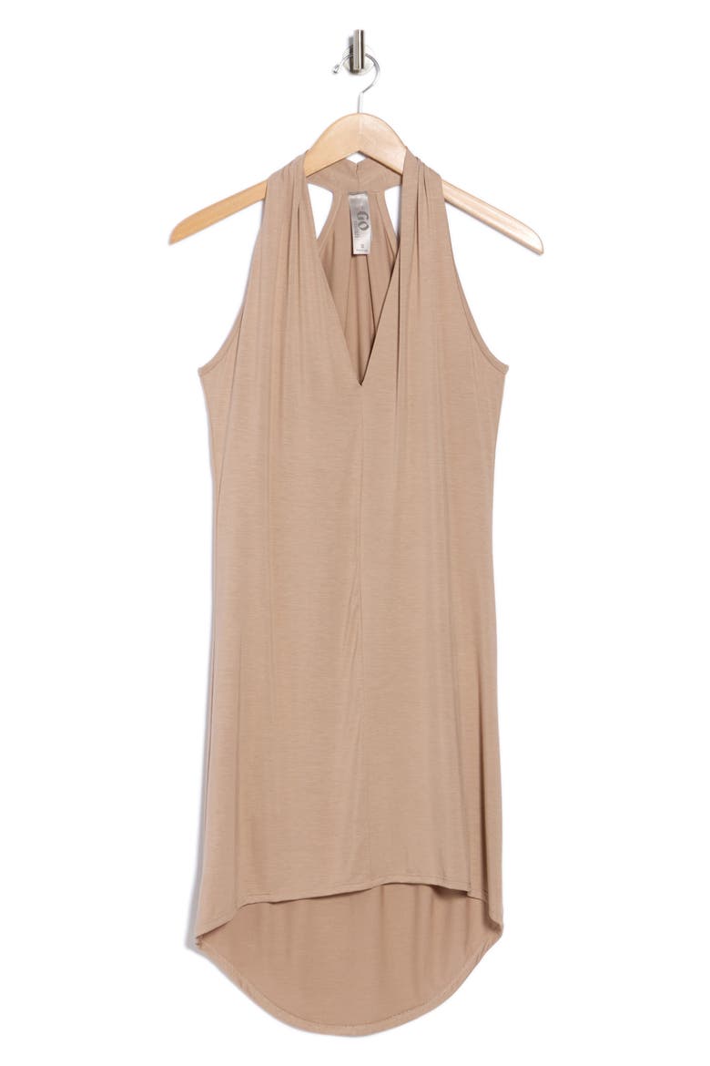 High-Low Shift Dress, Alternate, color, ALMOND PONTE