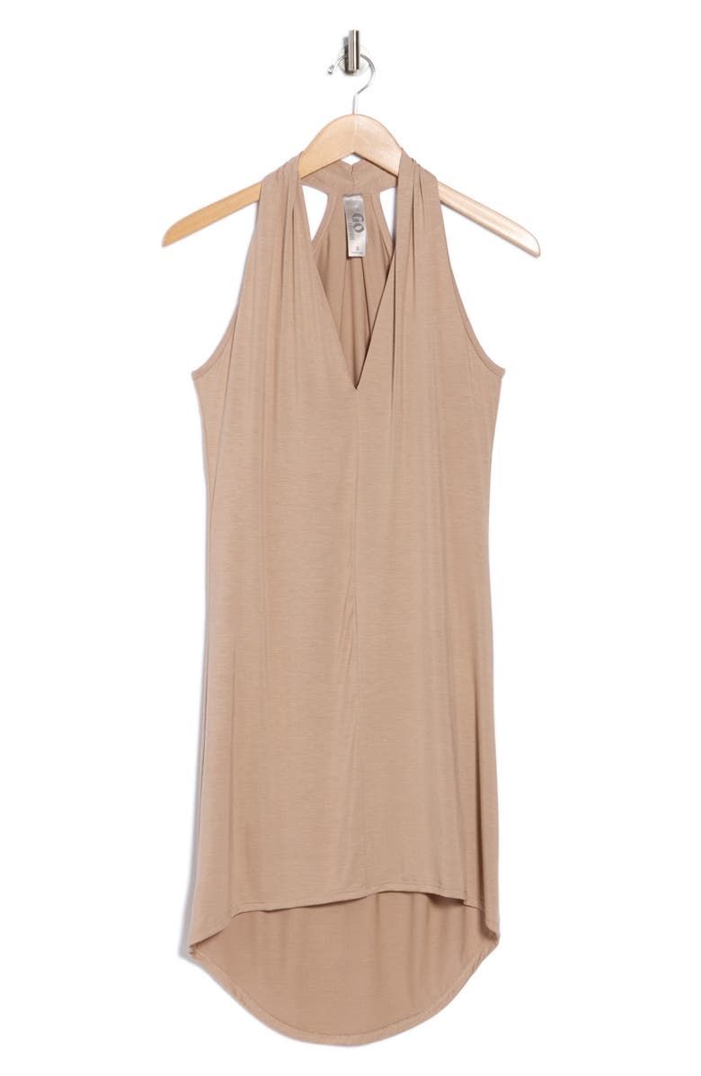 GO COUTURE High-Low Shift Dress, Alternate, color, Almond Ponte