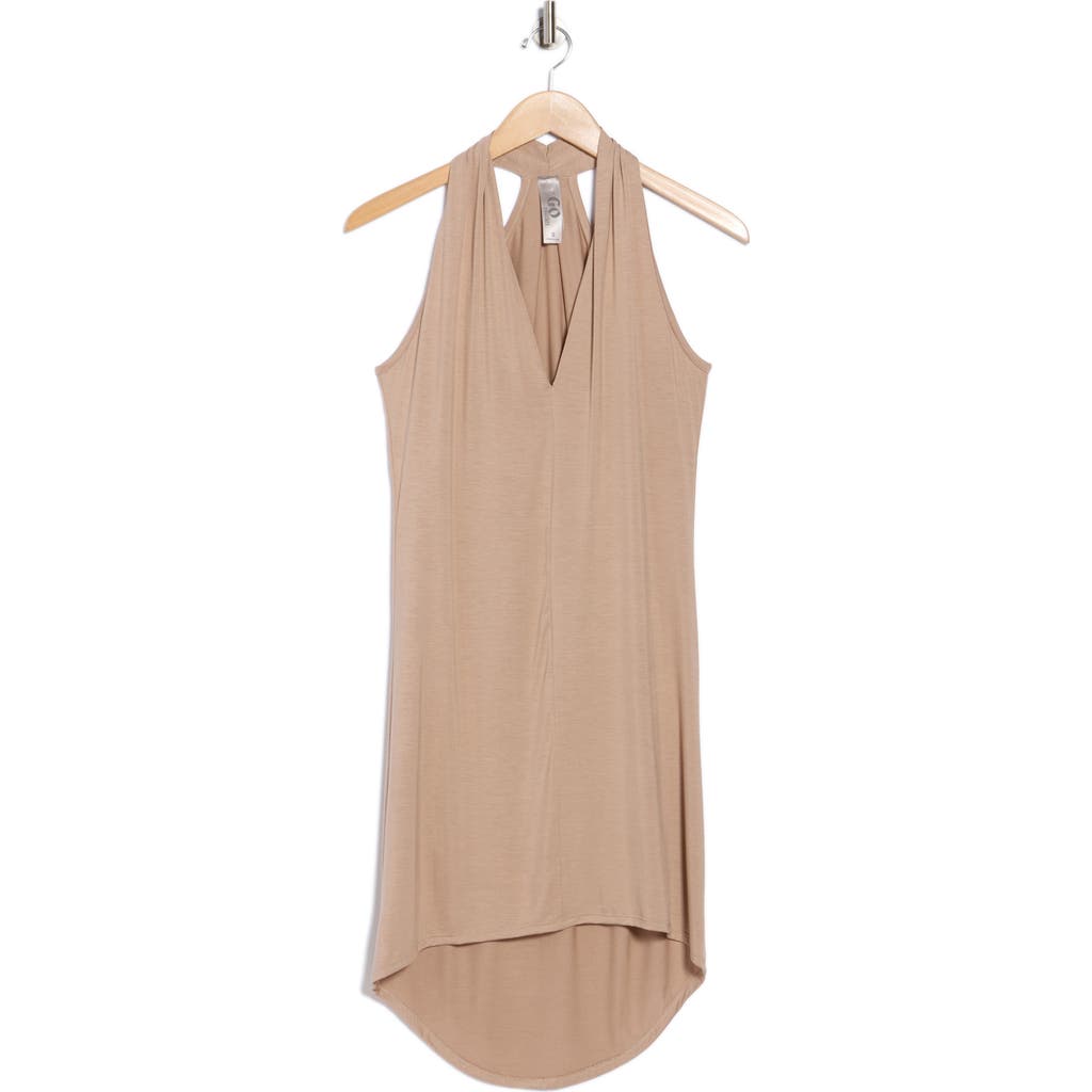 Go Couture High-low Shift Dress In Brown