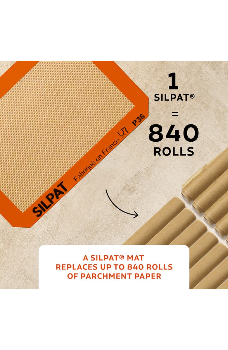 Silpat Premium Non-Stick Silicone Jelly Roll Baking Mat, 8-1/2 x 13-1/2, Alternate, color, Orange