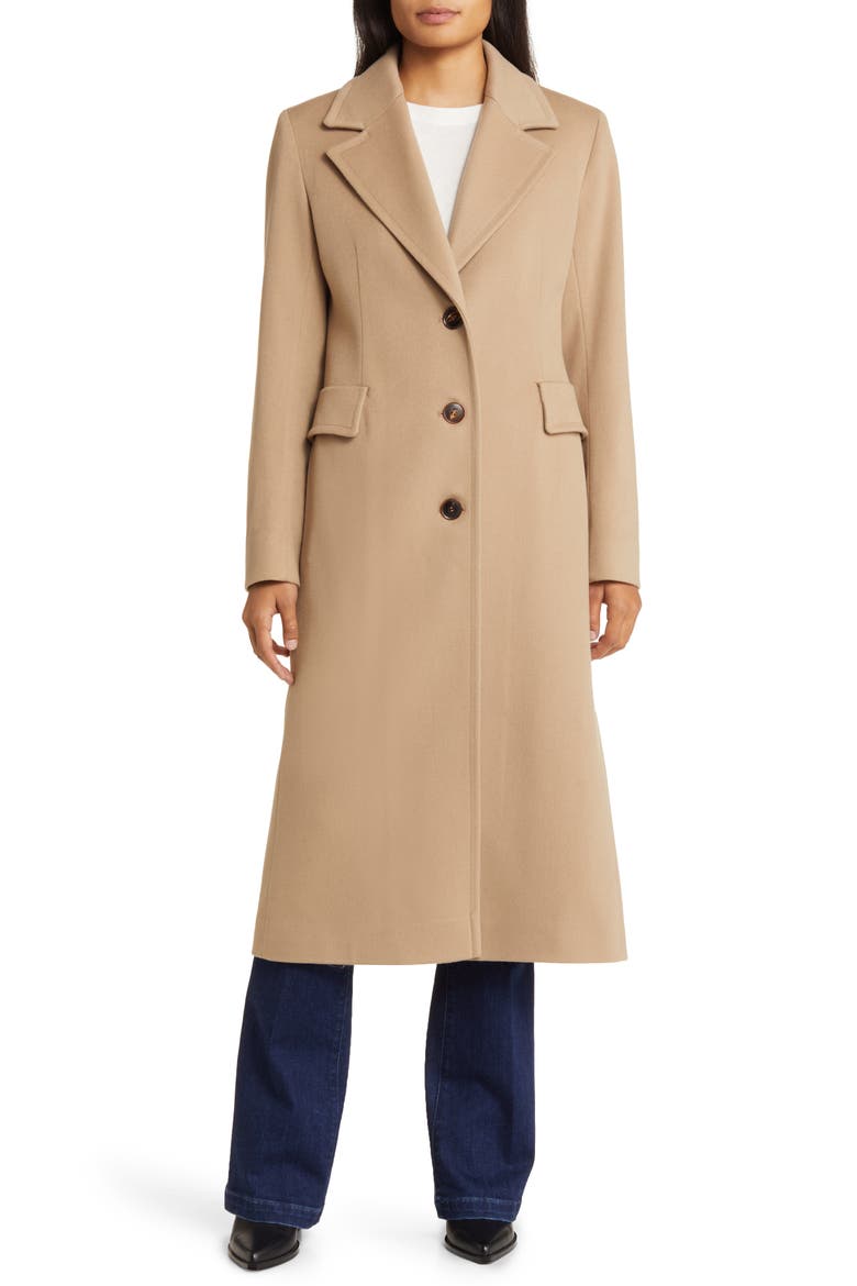 Holland Longline Wool Coat, Main, color, CAMEL