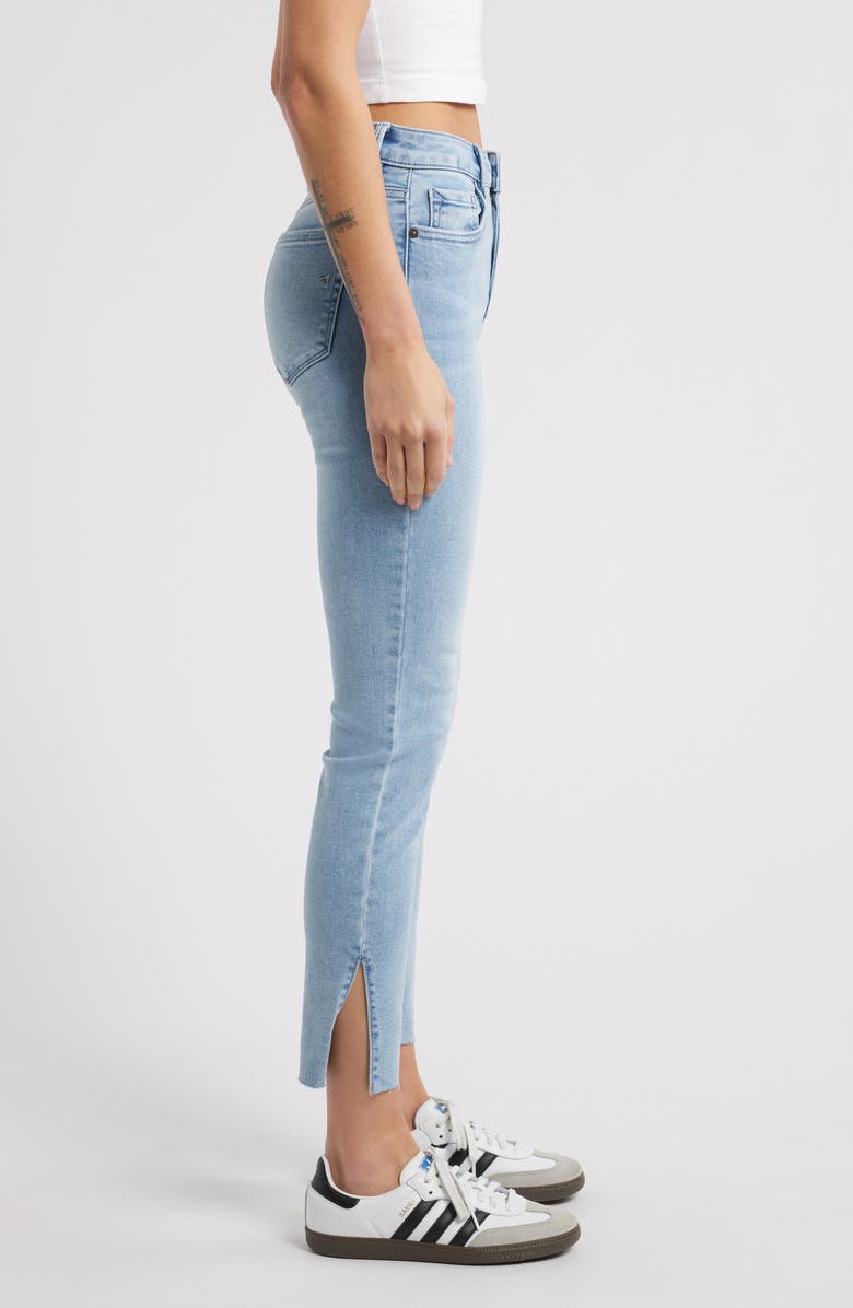 HIDDEN JEANS Split Raw Hem Skinny Jeans, Alternate, color, Med Wash