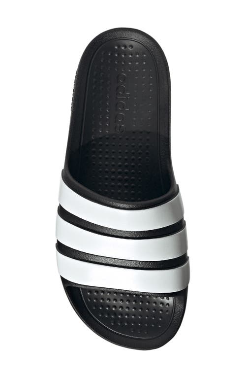Adidas Originals Adidas Adilette Aqua Sliders Black In Black/white/black