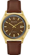 BULOVA Tony Bennett NYC Automatic Leather Strap Watch, 39mm