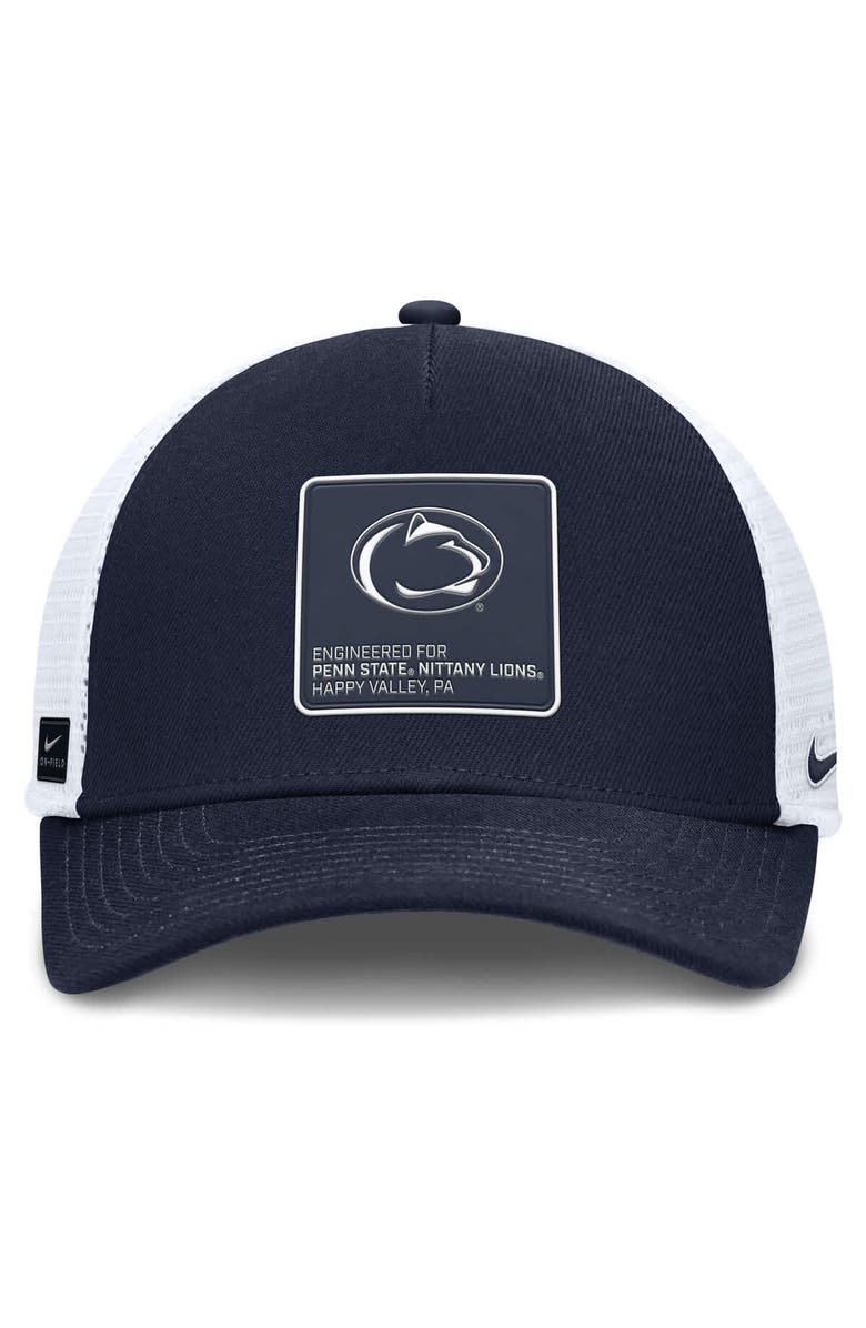 Nike Men's Nike Navy/White Penn State Nittany Lions 2025 On-Field Rise Engineered Trucker Adjustable Hat, Alternate, color,