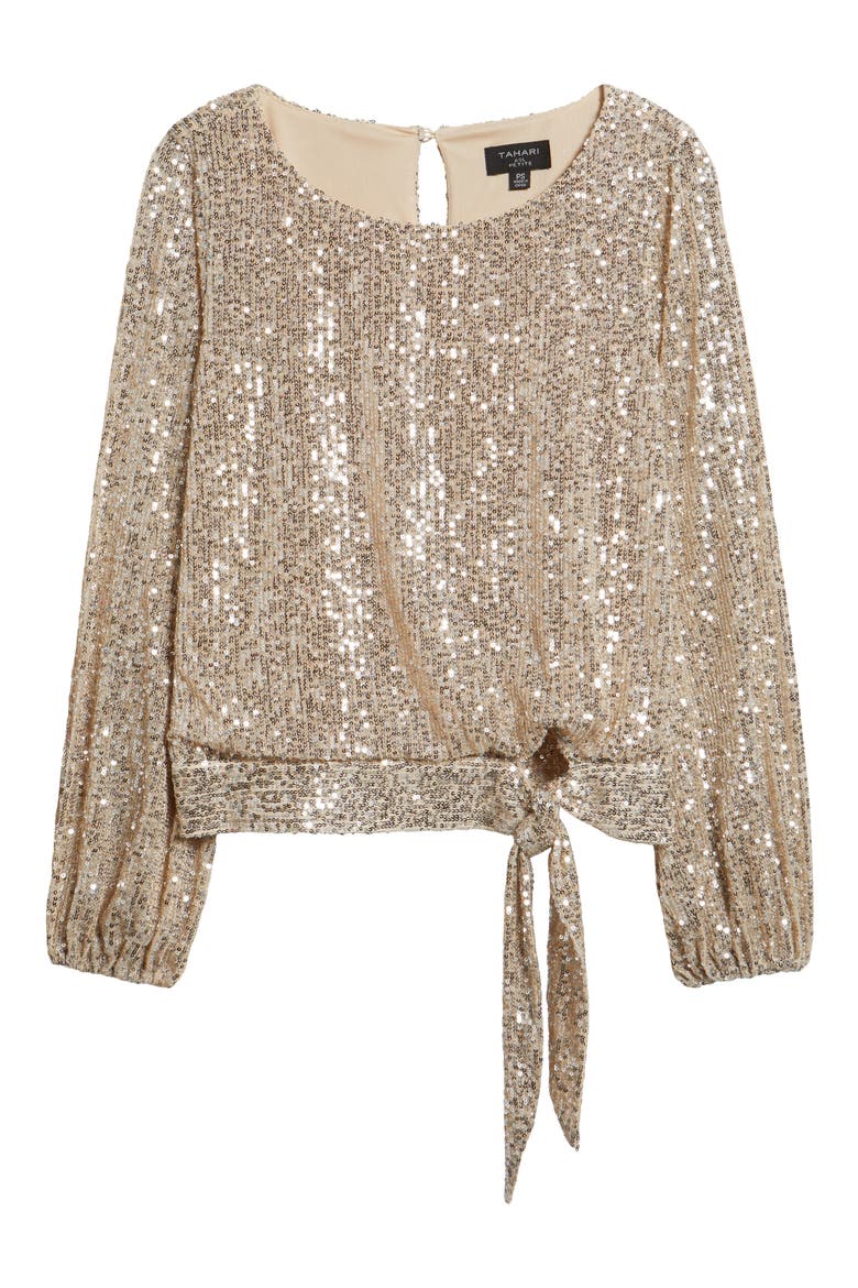 Sequin Top, Alternate, color, NUDE SILVER