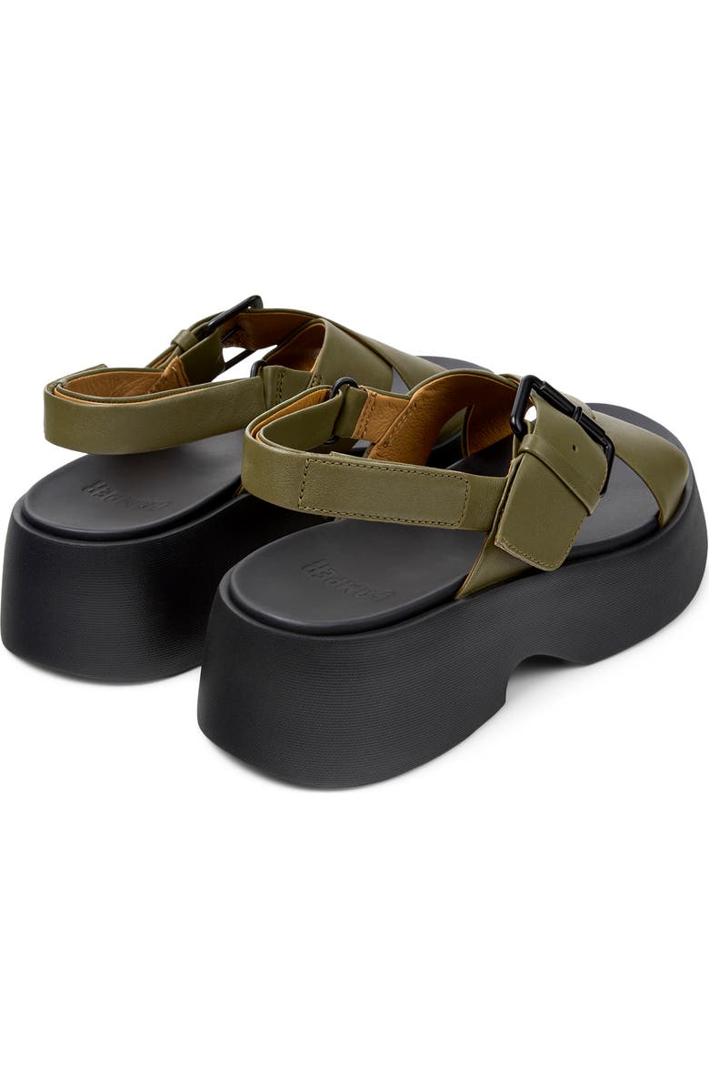 Camper Tasha X-Strap Platform Sandal, Alternate, color, Dark Green