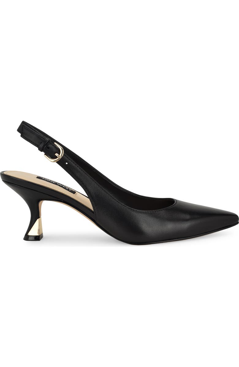 Nine West Jannit Slingback Pointed Toe Kitten Heel Pump, Alternate, color,