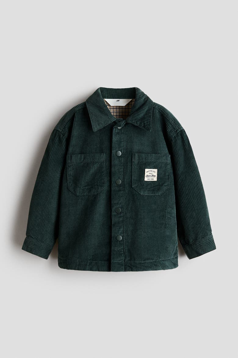 Lined Corduroy Overshirt, Main, color, Dark green