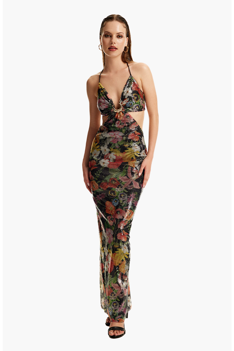 WILDFLOWER DRESS, Alternate, color, Printed Black