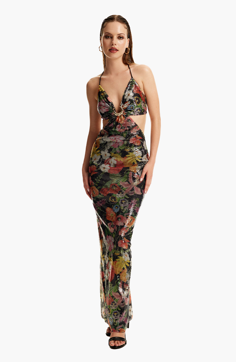 Luna B WILDFLOWER DRESS, Alternate, color, Printed Black