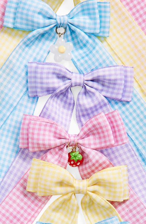 Capelli New York Kids' Assorted 8-pack Gingham Bow Clips In Red Multi
