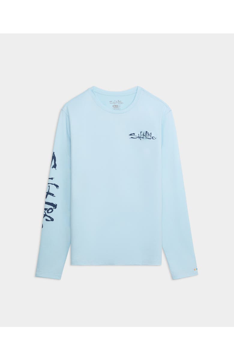 Salt Life Salt Water Perforated Tee, Main, color, Aquamarine
