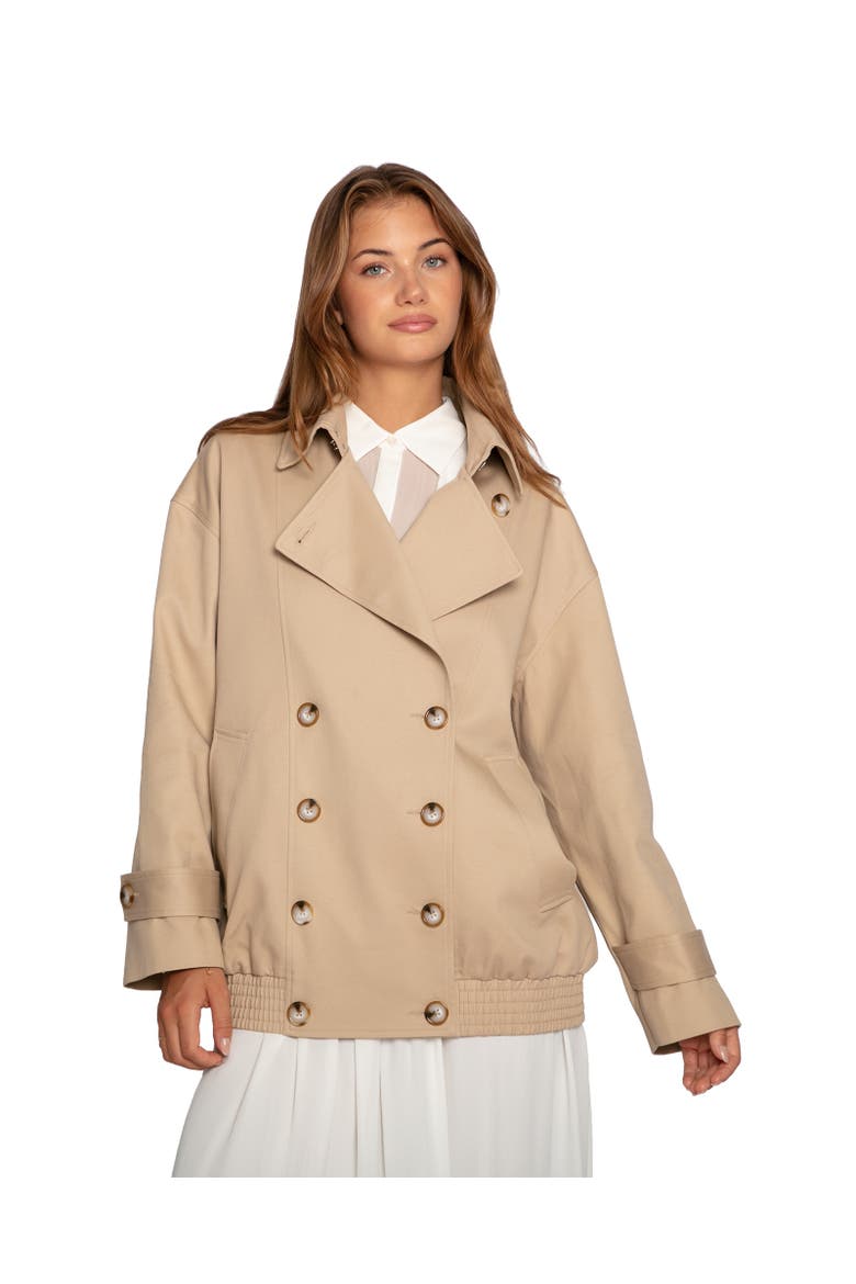 Weekend Trench Bomber Jacket, Main, color, Light Beige
