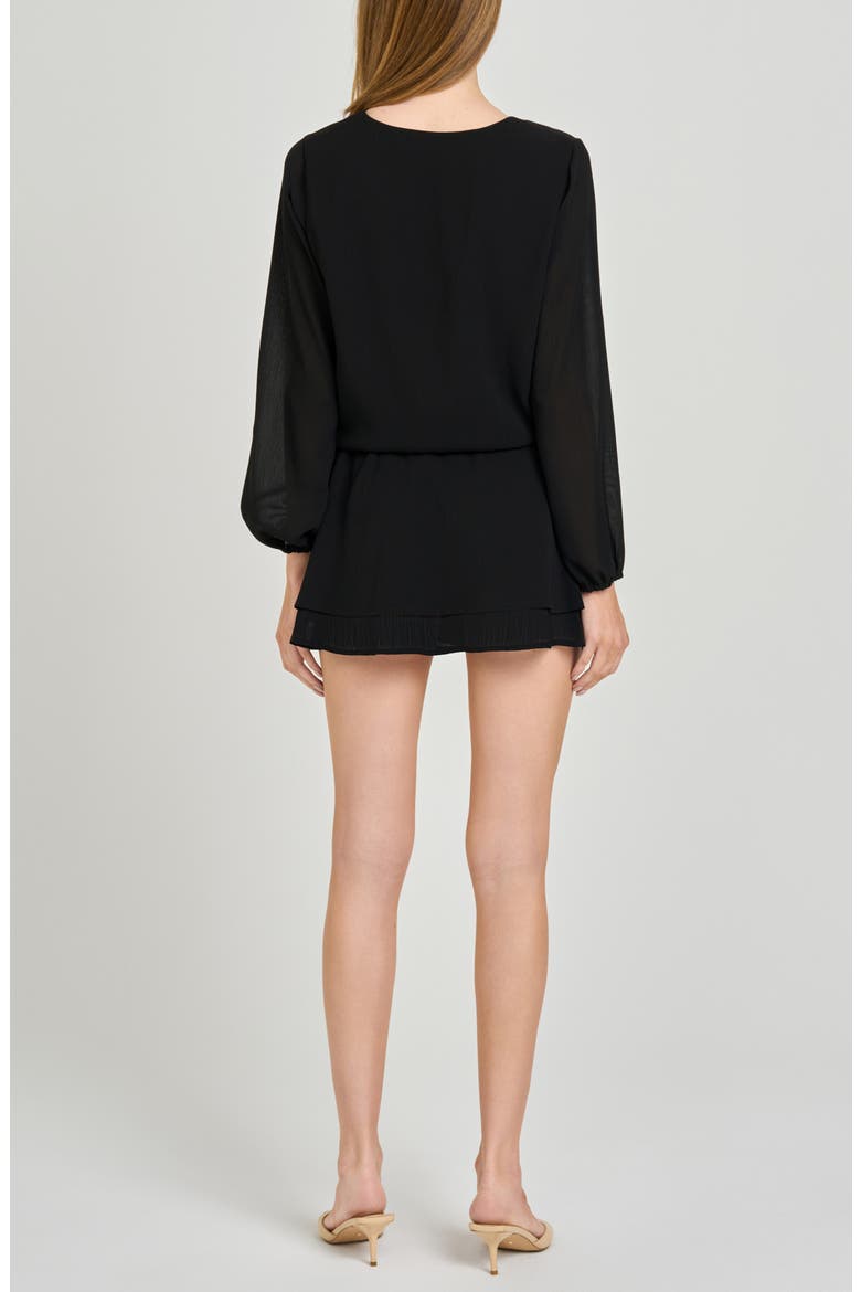 Nila Long Sleeve Minidress, Alternate, color, BLACK