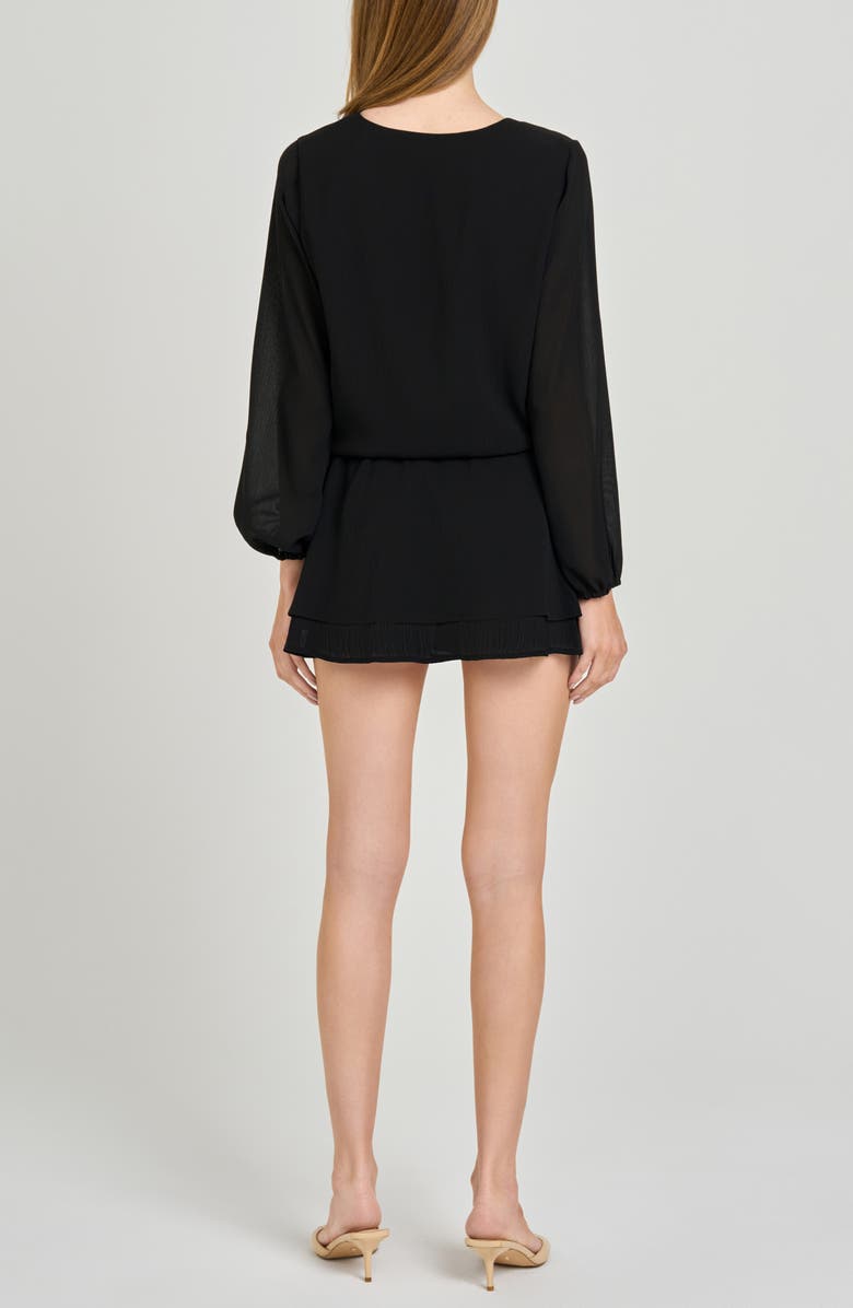WAYF Nila Long Sleeve Minidress, Alternate, color, Black