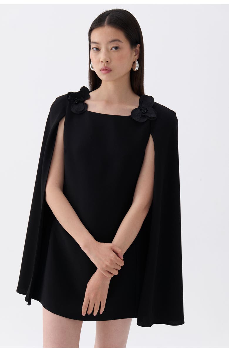 Nocturne Cape Sleeve Mini Dress, Alternate, color, 