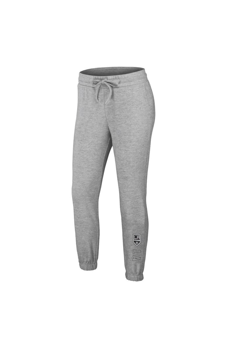 WEAR by Erin Andrews Women's WEAR by Erin Andrews Heather Gray Los Angeles Kings Knit Long Sleeve Tri-Blend T-Shirt & Pants Sleep Set, Alternate, color, Heather Gray