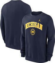 Jordan Brand Men's Jordan Brand Navy Michigan Wolverines Arched Seal Pullover Sweatshirt
