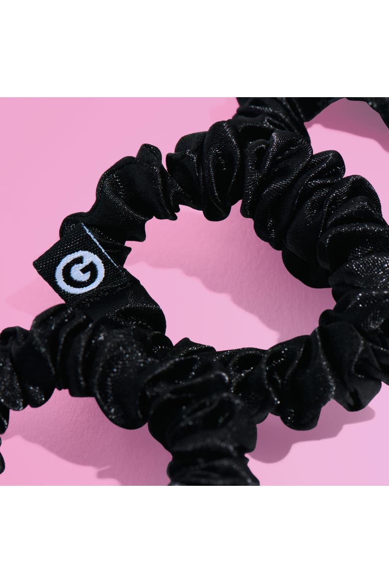 Slim Satin Hair Scrunchies, Alternate, color, Black