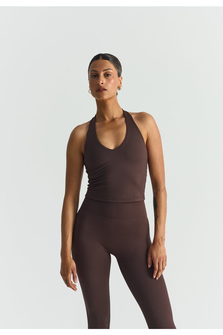Softsculpt Halter Neck Top, Main, color, Espresso