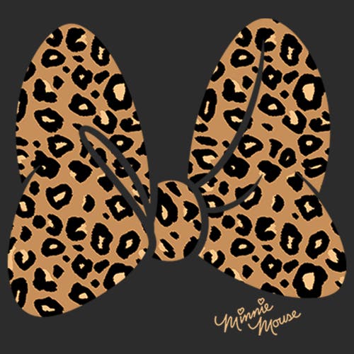 Mickey & Friends Cheetah Print Minnie Mouse Bow  Graphic T-shirt In Black