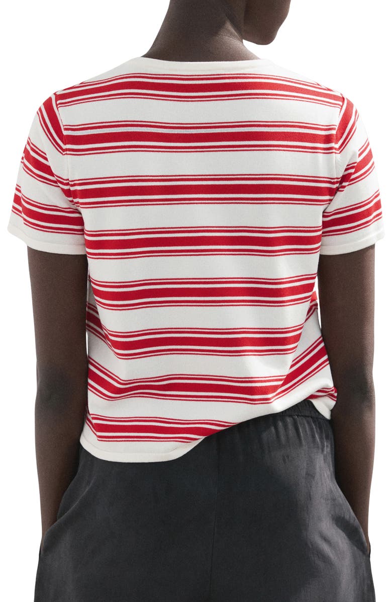 MANGO Stripe Short Sleeve Sweater, Alternate, color, 