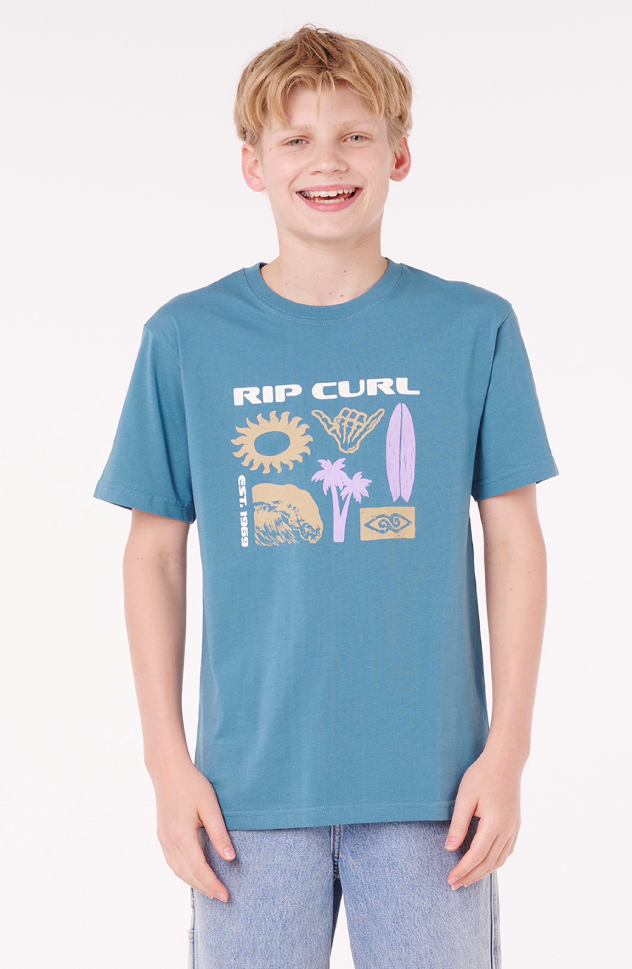 Rip Curl Kids' Island Paradiso Logo Cotton T-Shirt