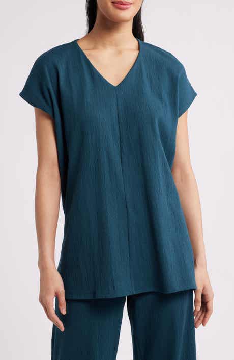 Eileen Fisher Cap Sleeve Boxy Tunic Top
