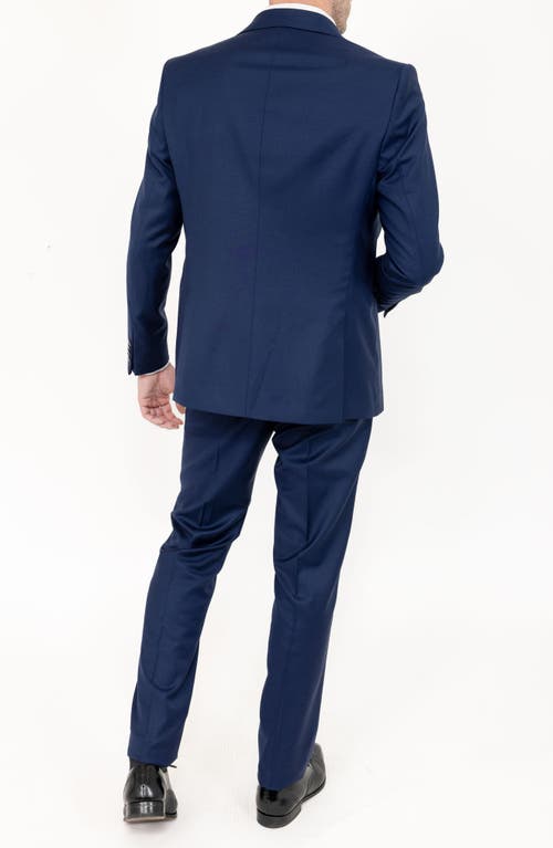 Pino By Pinoporte Solid Stretch Wool Suit In Royal Blue