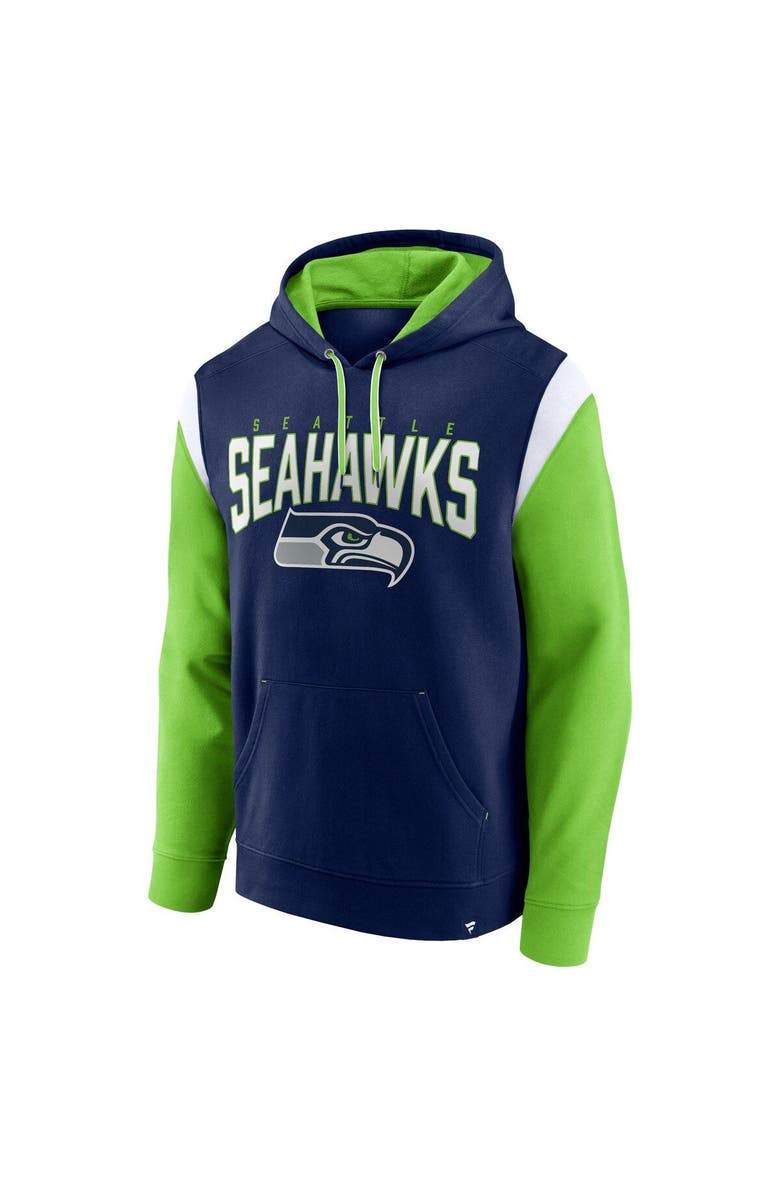 FANATICS Men's Fanatics Branded College Navy Seattle Seahawks Trench Battle Pullover Hoodie, Alternate, color, 