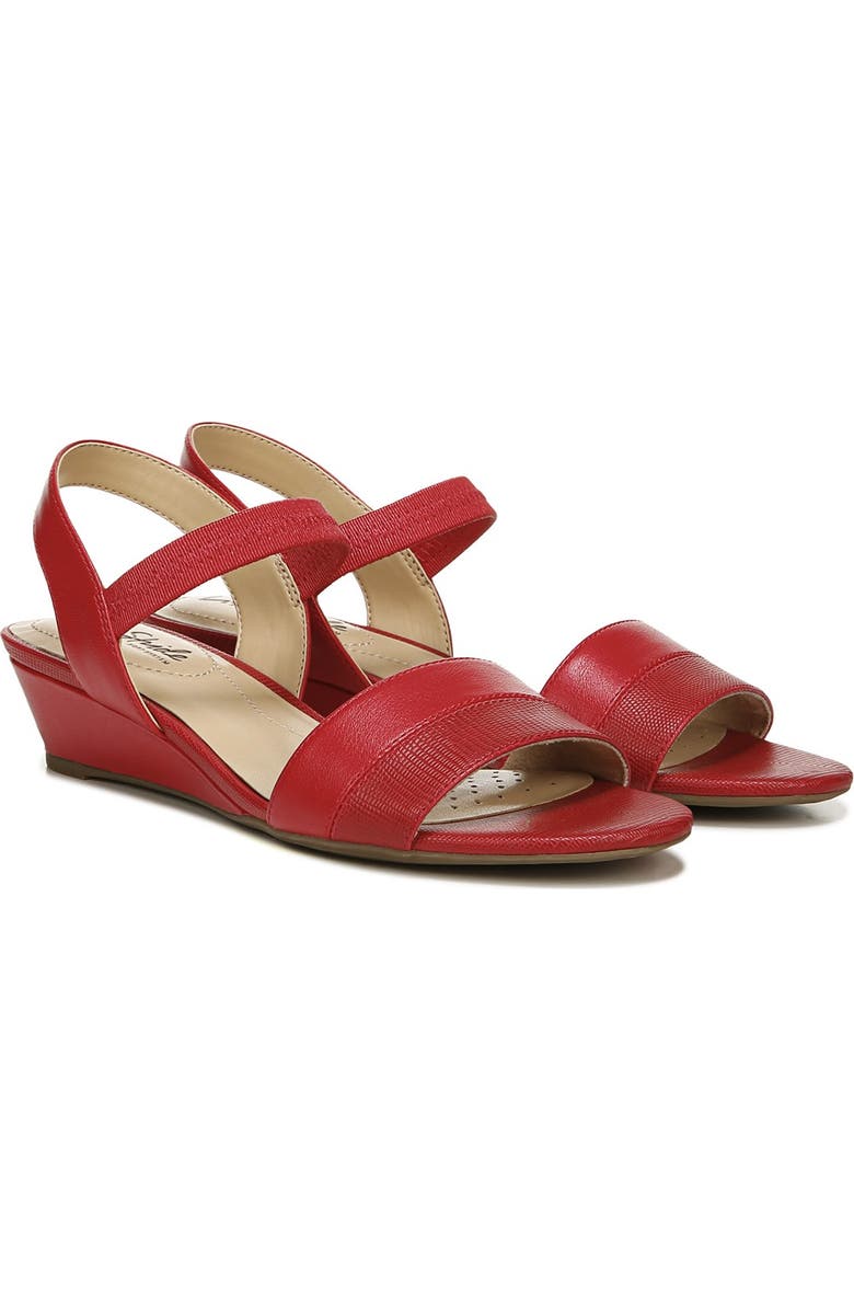LifeStride Yuma Wedge Sandal, Alternate, color, Fire Red