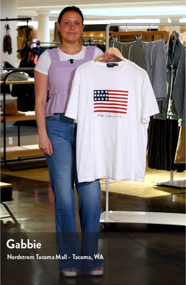 American Flag Logo Cotton Graphic T-Shirt, sales video thumbnail